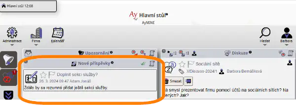 Notification of a new post