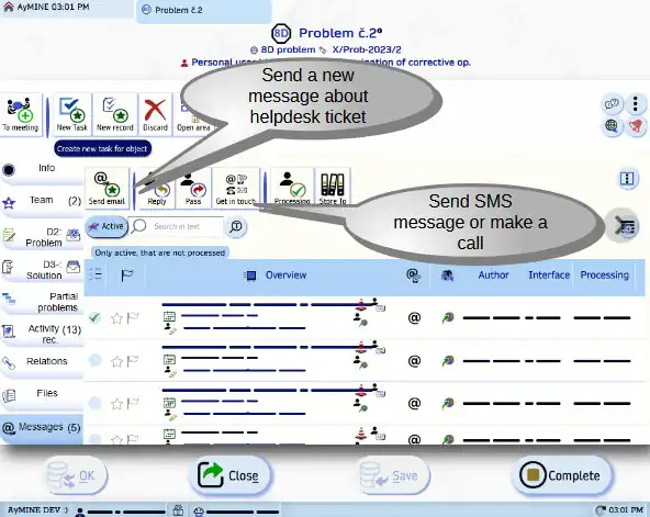Send a new request regards to the customer problem / complaint