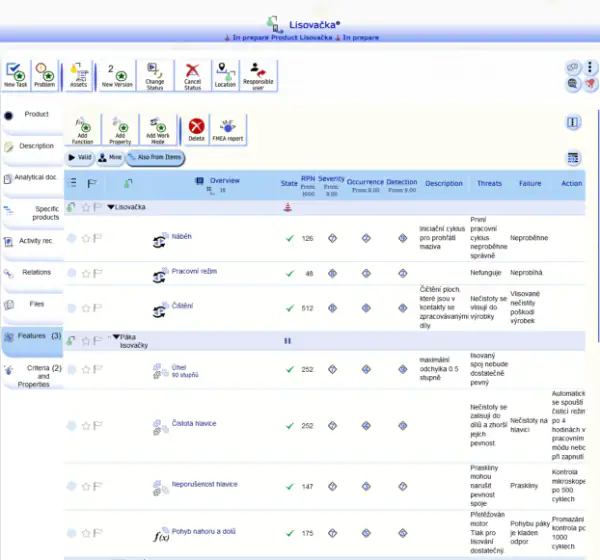 Ukázka FMEA analýzy