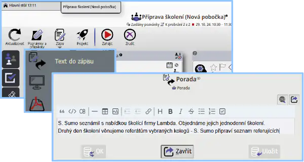 Text do zápisu porady
