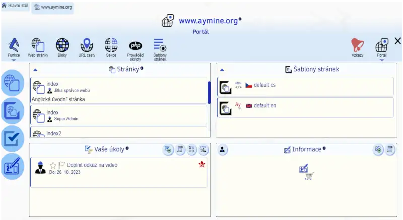 CMS systém pro malé i velké weby; ilustrace